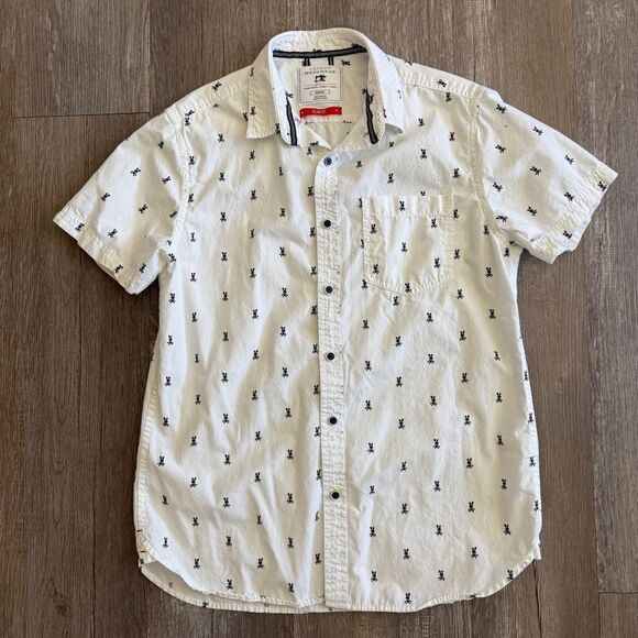 Cactus Menswear Short Sleeve Button Down Shirt Medium Slim Fit 100% Cotton - Picture 1 of 5